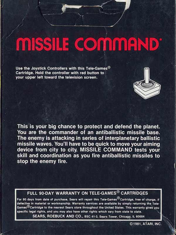 Missile Command - Box Back