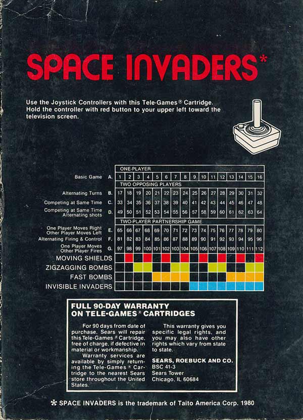 Space Invaders - Box Back