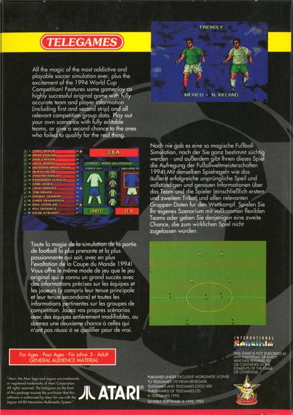 International Sensible Soccer - Box Back